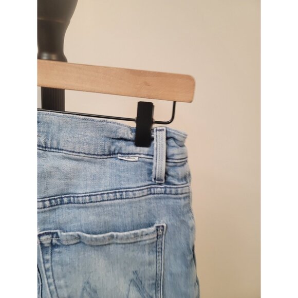 Mother High Waisted Hiker Hover Jeans Herbal Remedy Straight Leg Size 27 Blue - Picture 5 of 10